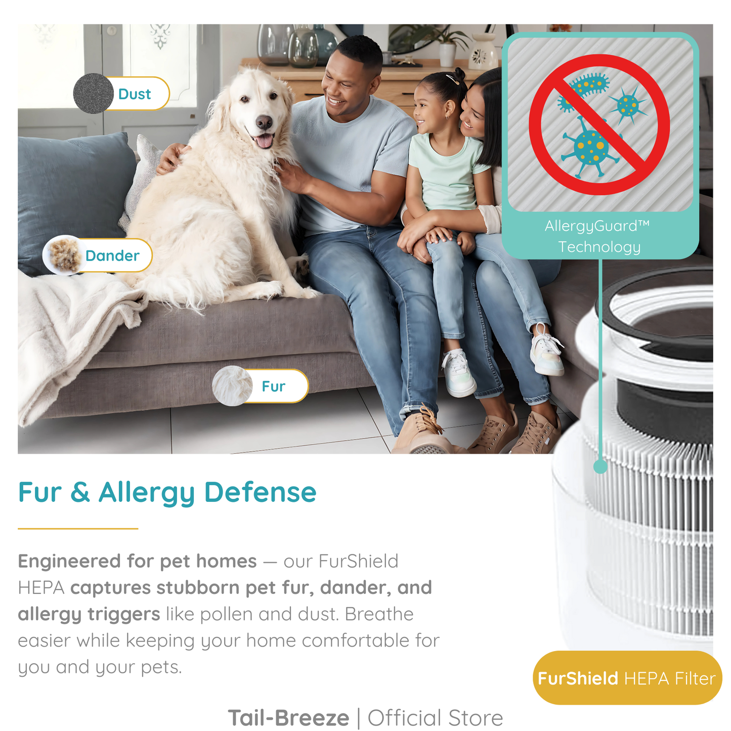 Tail-Breeze FurShield Plus Pet Air Purifier